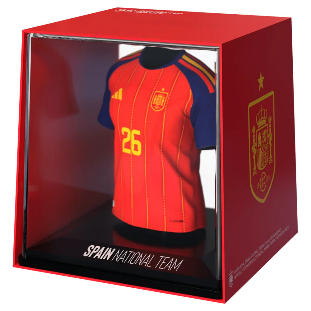 Figura mini de camiseta de España con dorsal 26 en caja roja