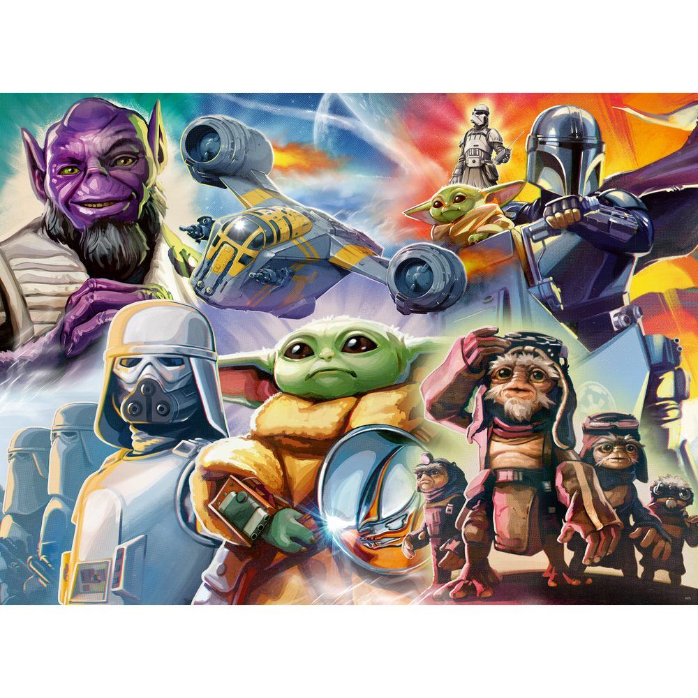 Puzzle Ravensburger de 500 piezas de Star Wars The Mandalorian con Grogu - 2