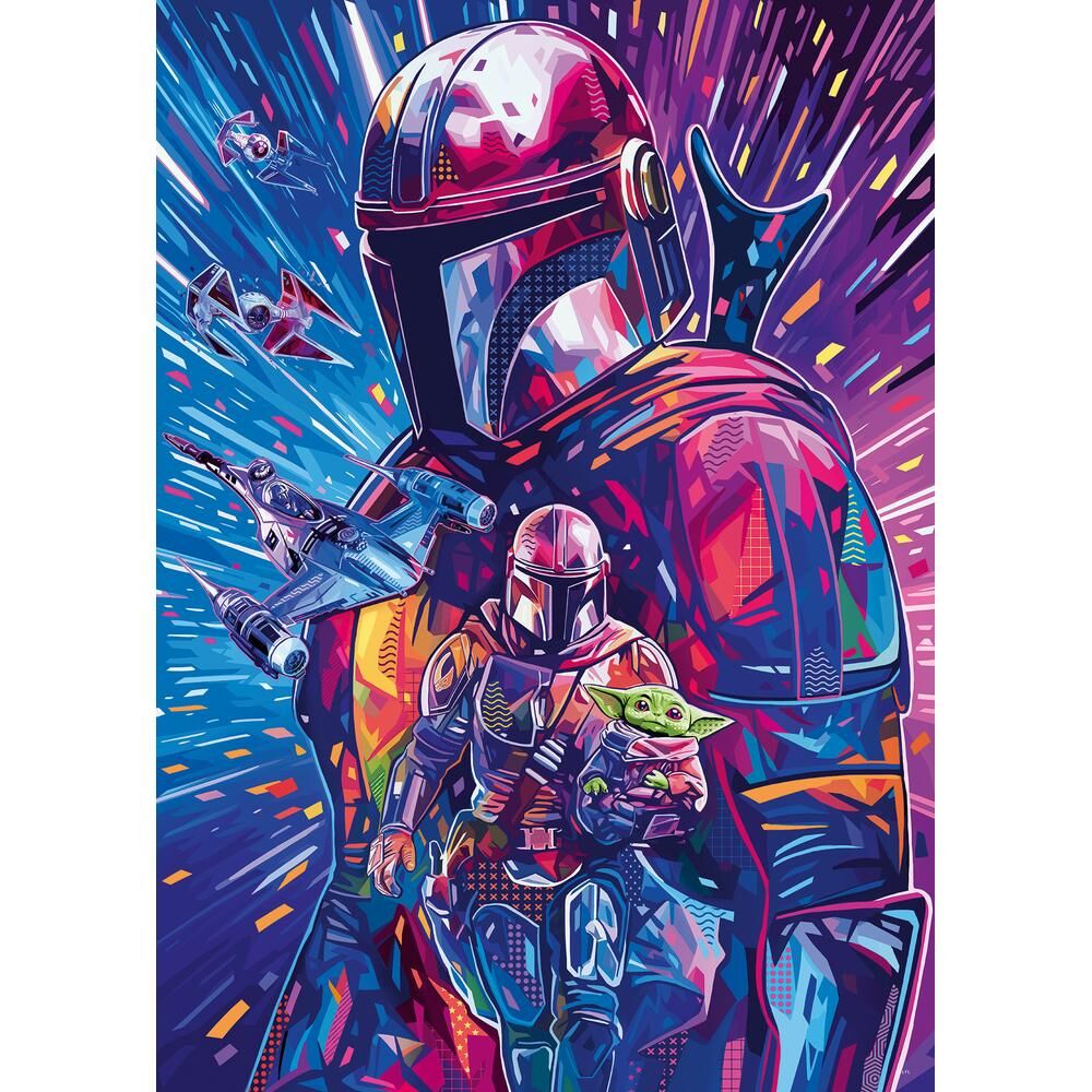 Puzzle Ravensburger de Star Wars The Mandalorian con el Mandaloriano y Grogu - 2