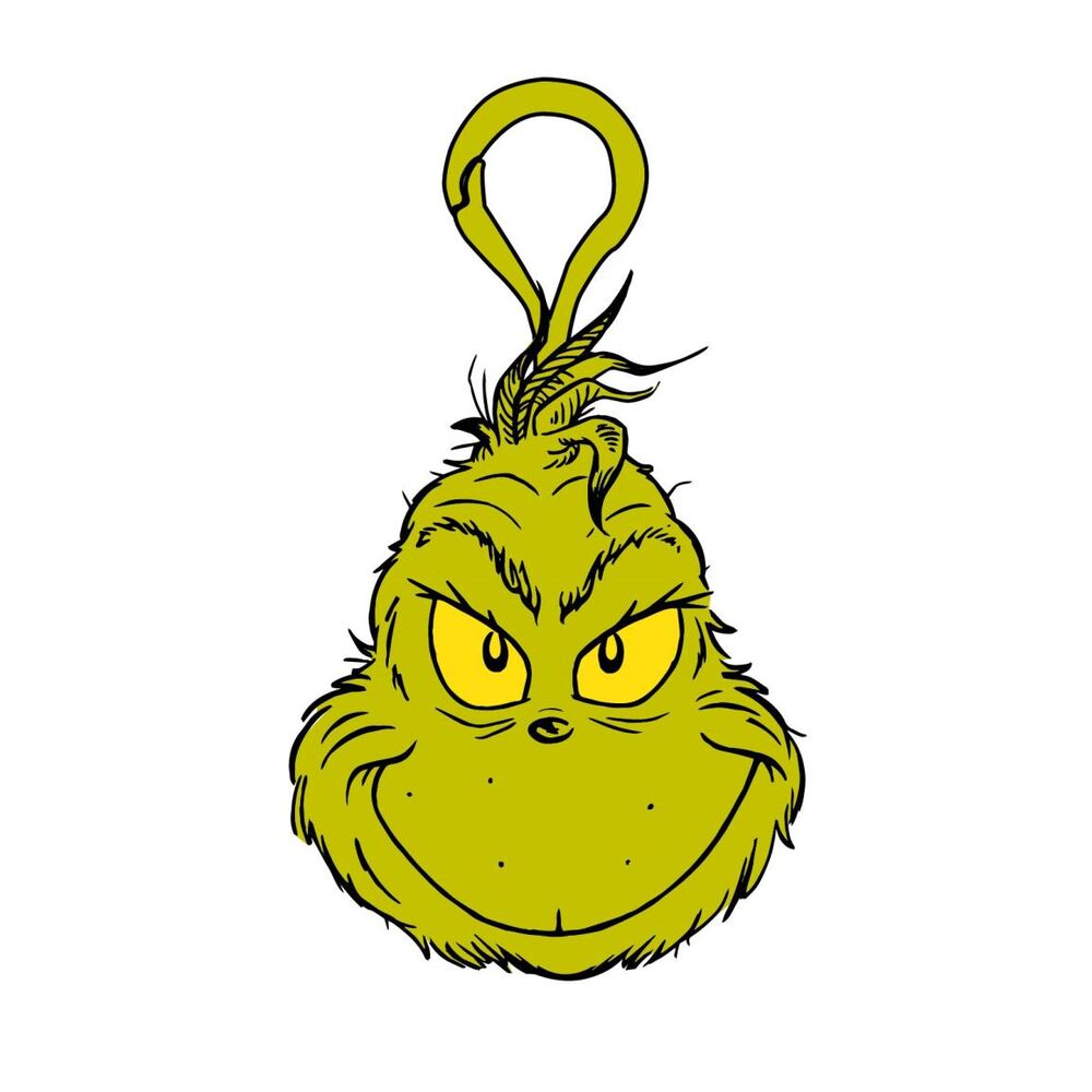 Llavero de peluche 3D con la cabeza del Grinch