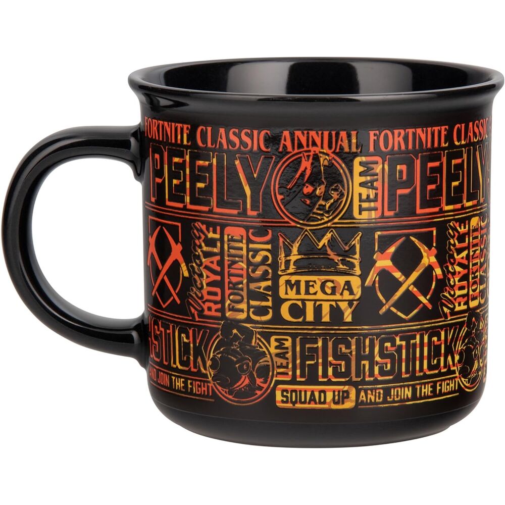 Taza cambia color Fortnite de 350 ml con diseño de Peely en rojo y dorado - 3