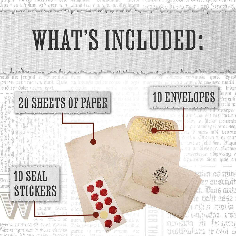 Set de escritura de cartas Hogwarts Harry Potter con sobres y pegatinas - 6