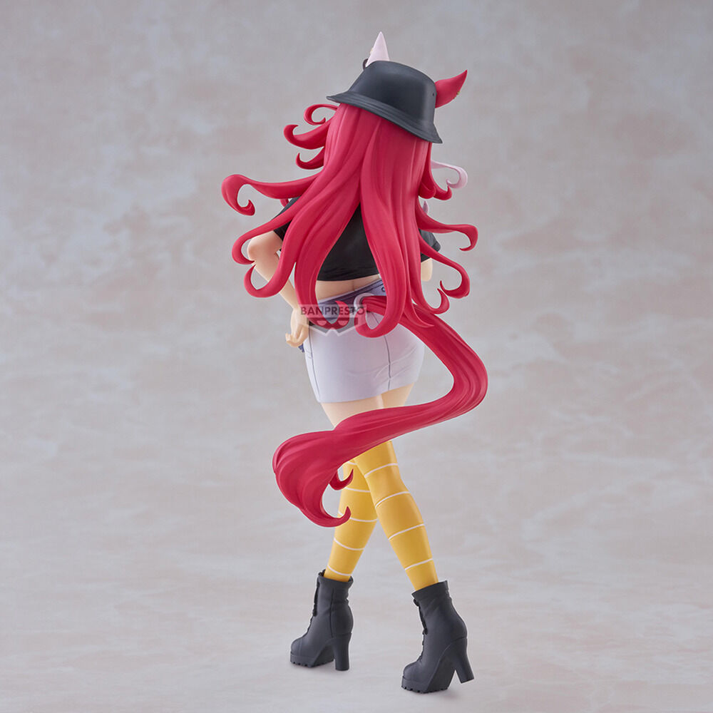 Figura Banpresto Pretty Derby Umamusume de 20 cm con cabello rojo y atuendo negro y amarillo - 5