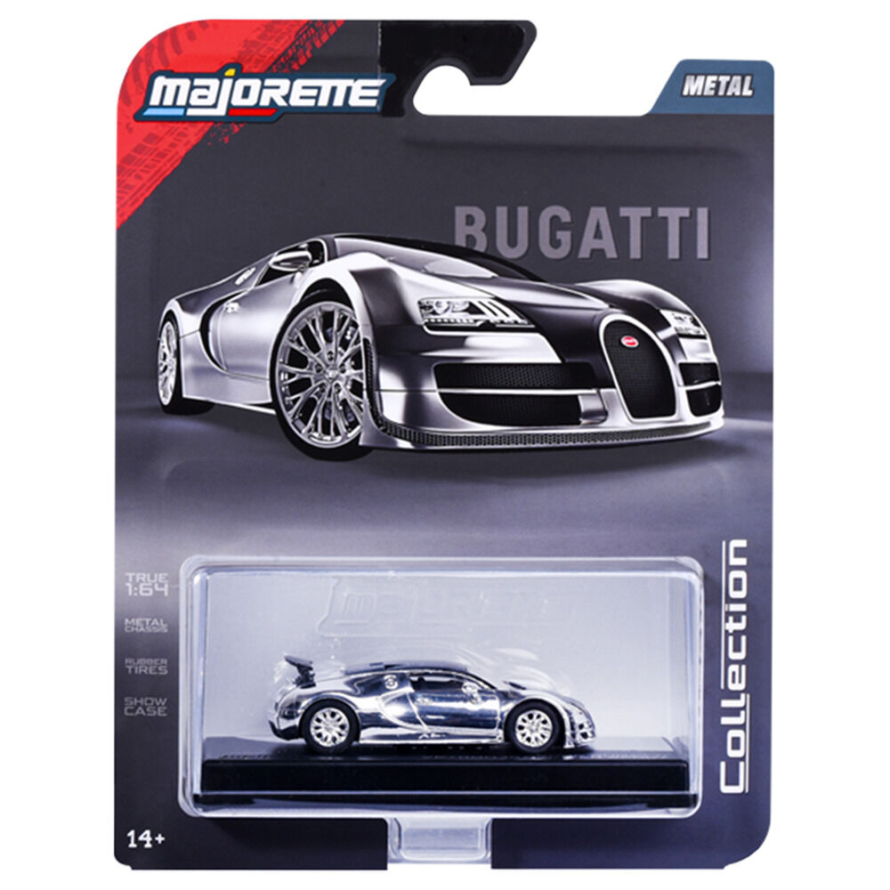 Coche de colección Majorette Bugatti Veyron Super Sport negro y cromado a escala 1:64 - 3