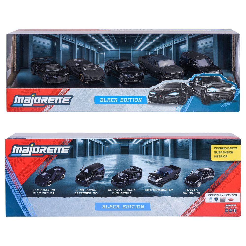Set MAJORETTE Black Edition con cinco coches negros - 7