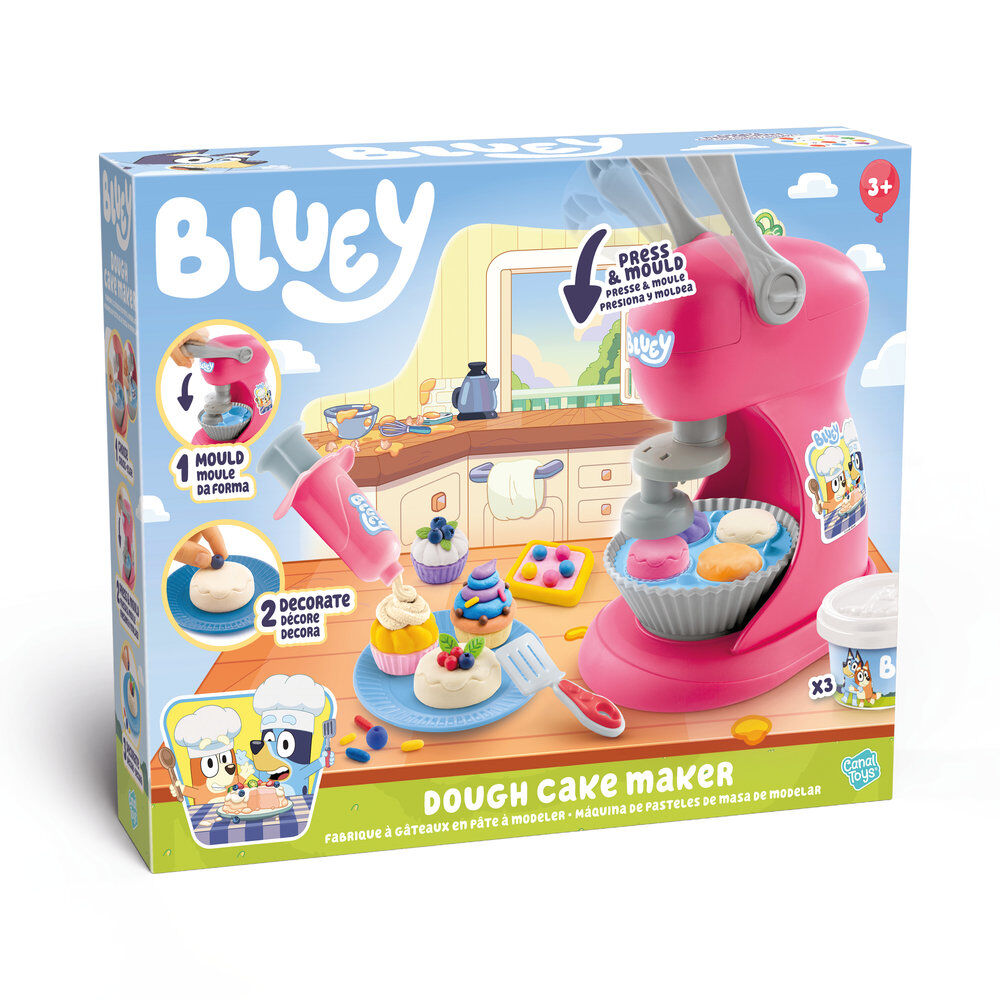 Máquina de pasteles Bluey rosa con moldes y masa - 2