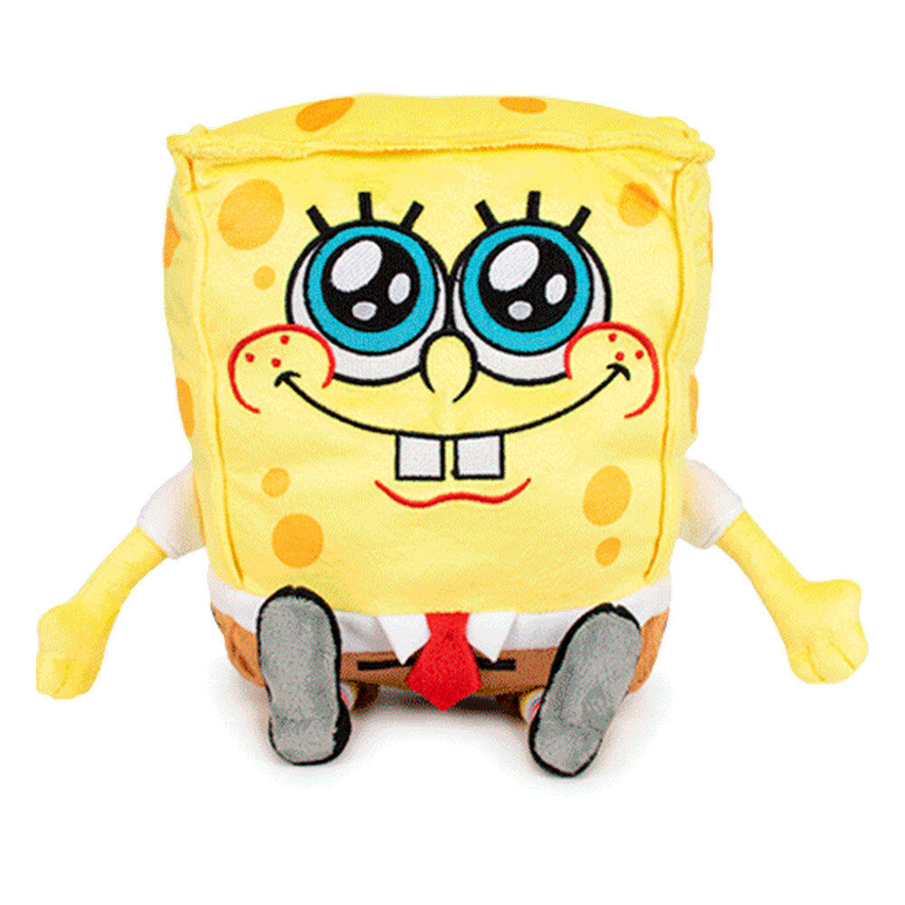 Peluche de Bob Esponja amarillo de 30 cm con corbata roja