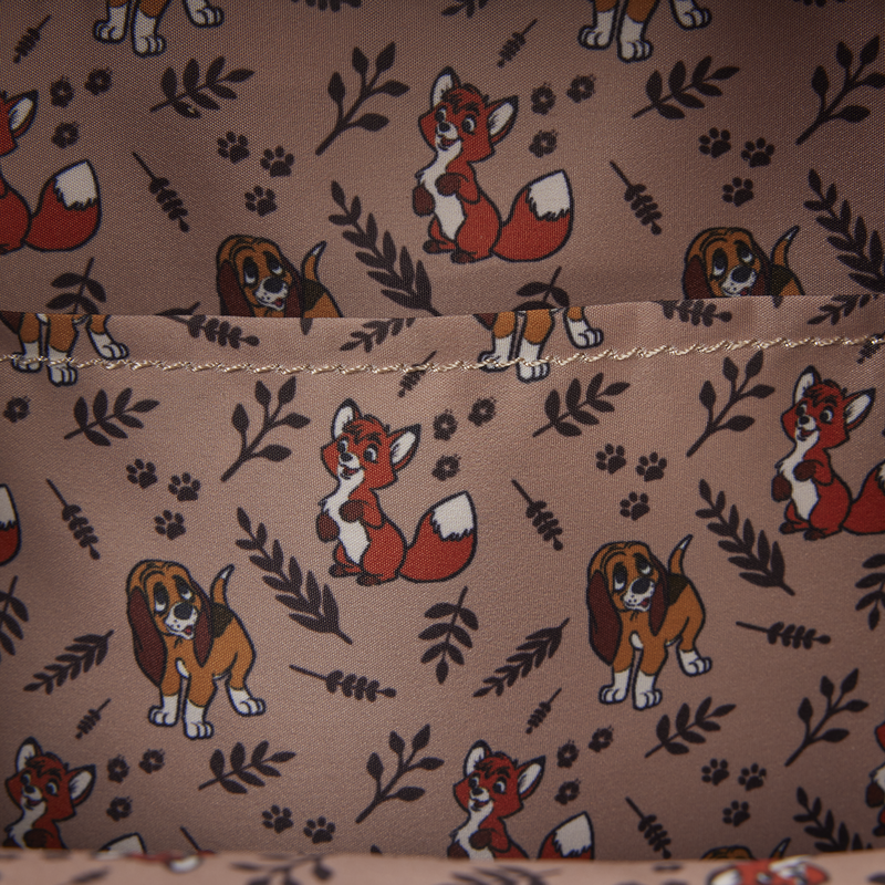 Mochila Loungefly Disney de Tob y Toby con flores y escena de bosque - 4