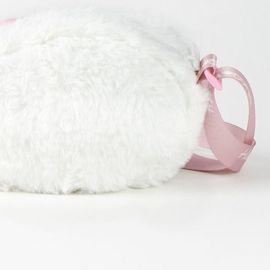 Bolso de peluche blanco de Hello Kitty con correa rosa - 3