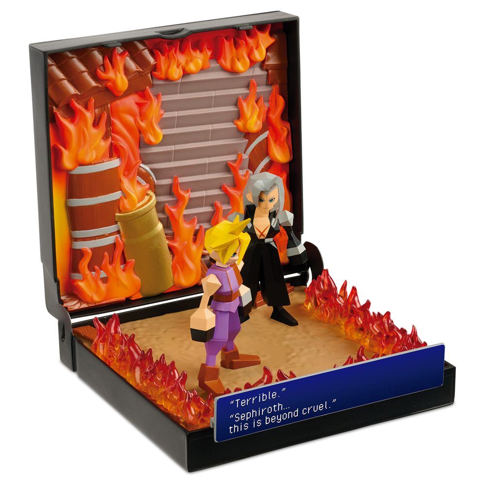 Diorama Console Heroes Burning at Nibelheim de Final Fantasy VII para PlayStation - 3