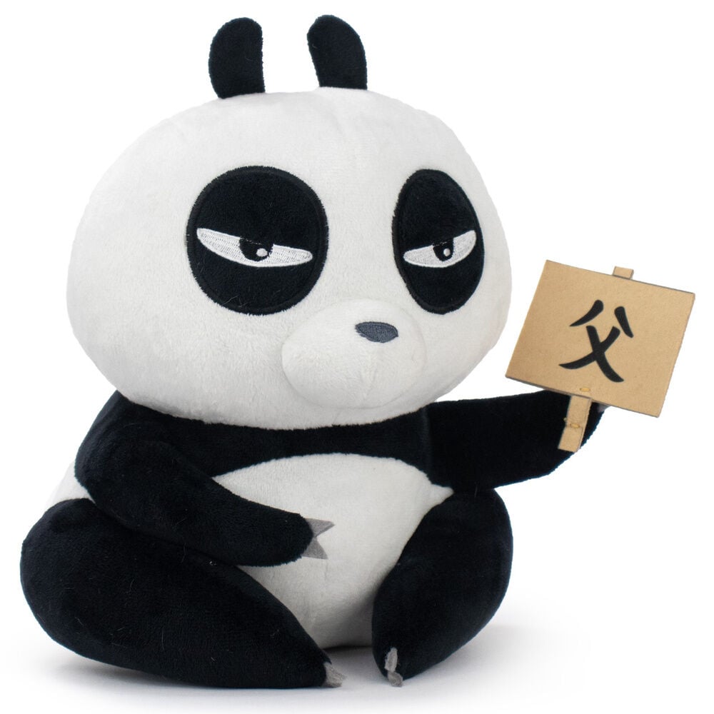 Peluche de Genma de Ranma con apariencia de panda en blanco y negro