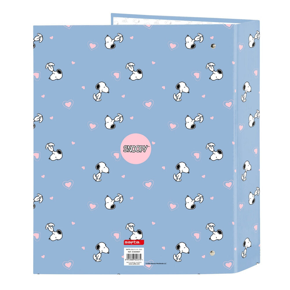 Carpeta azul Snoopy SAFTA con gomas y tres solapas - 3