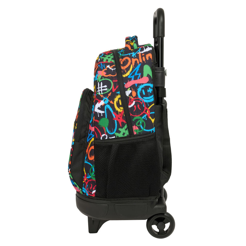Trolley escolar SAFTA Colors Graffiti con ruedas y asa extensible - 4
