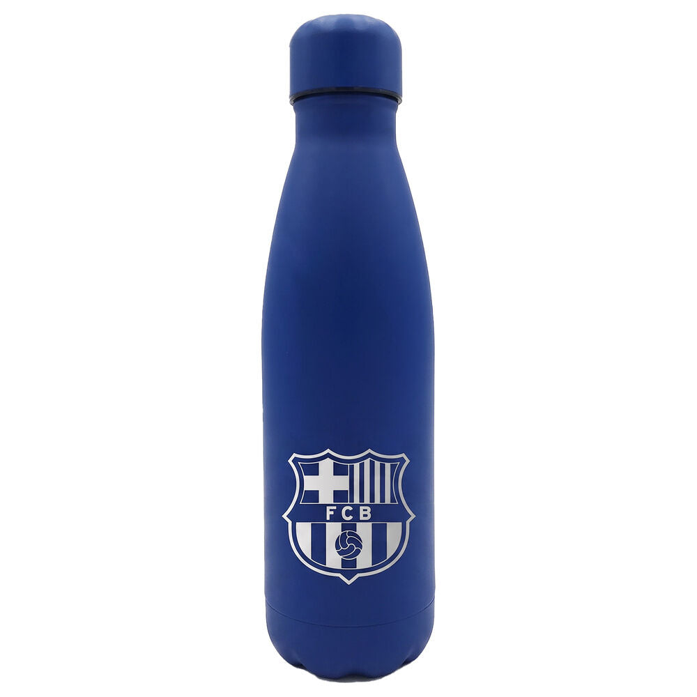 Botella azul de acero inoxidable de 500 ml con escudo del FC Barcelona