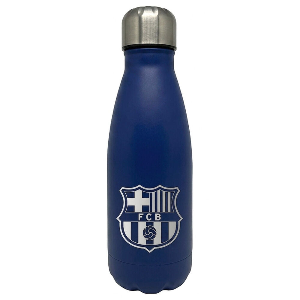 Botella azul de acero inoxidable con escudo del FC Barcelona