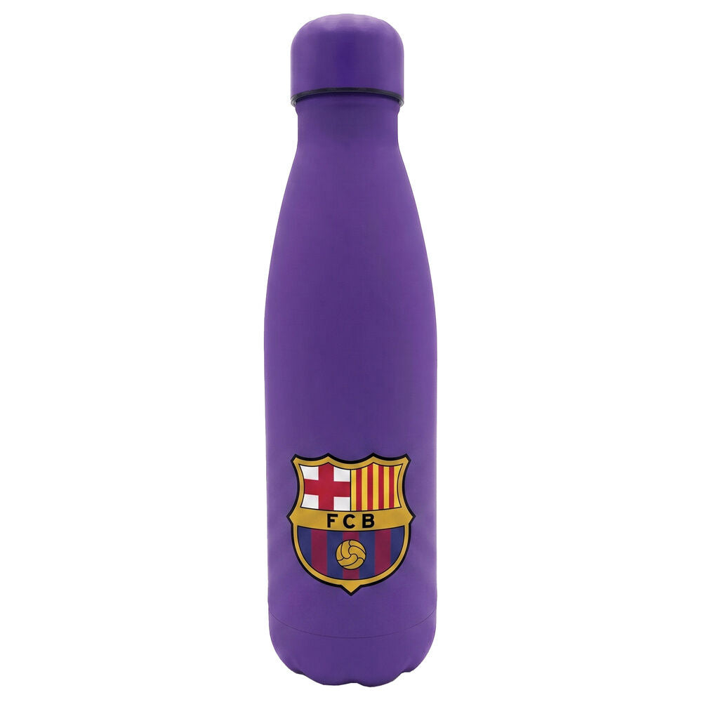 Botella morada de 500 ml con escudo del FC Barcelona