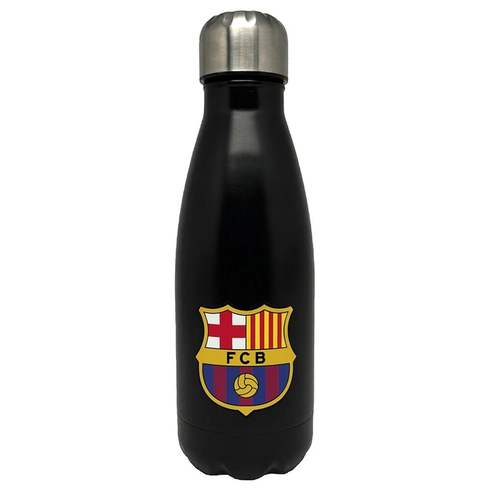 Botella negra de acero inoxidable del FC Barcelona con escudo