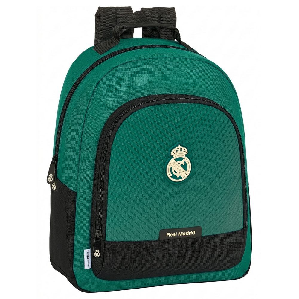 Mochila escolar Real Madrid SAFTA verde y negra de 42 cm