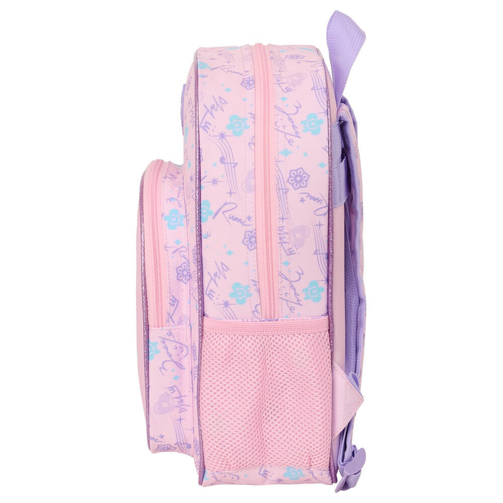 Mochila Chibi Kpop Demon Hunters rosa y lila de 34 cm - 3