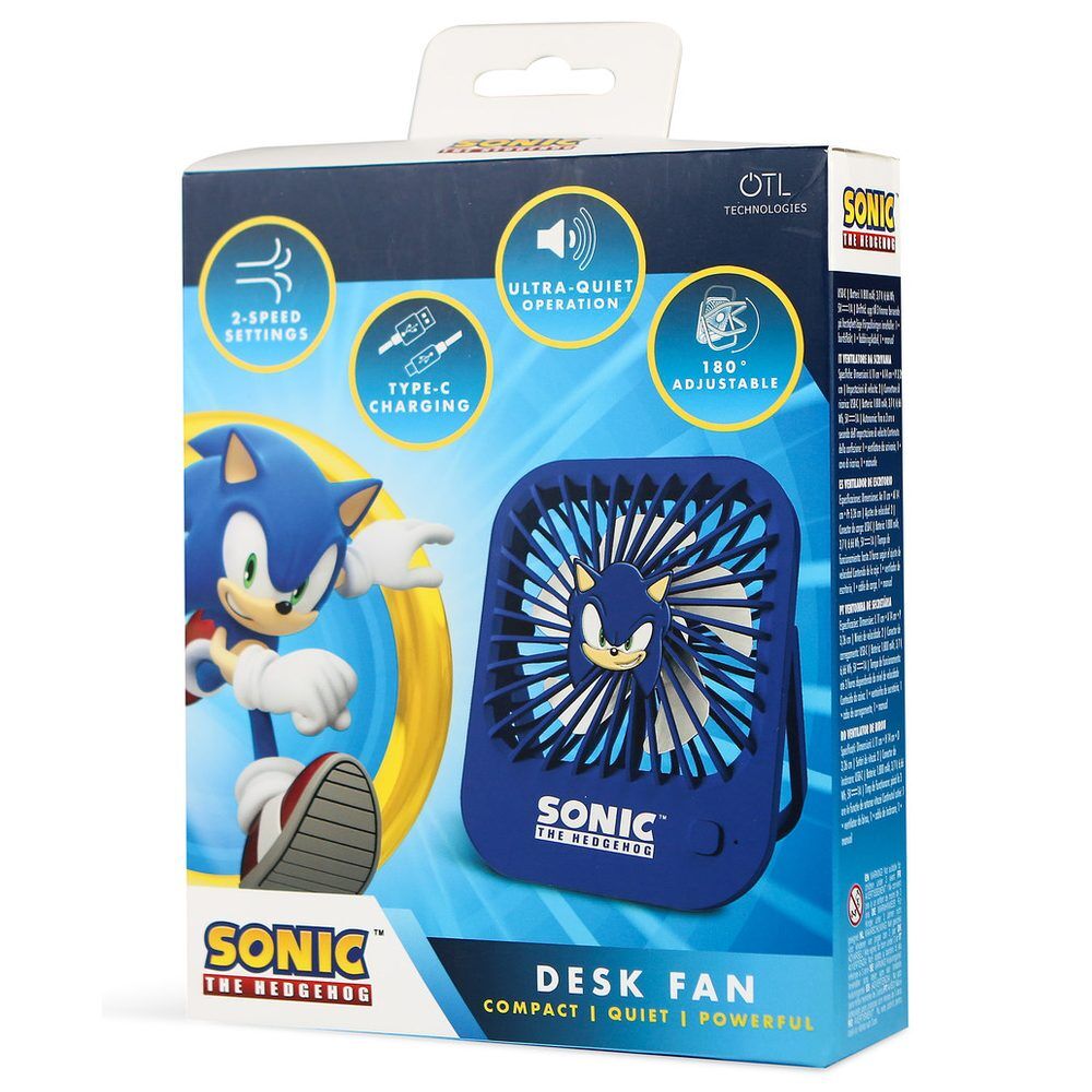 Ventilador de escritorio azul de Sonic The Hedgehog - 3