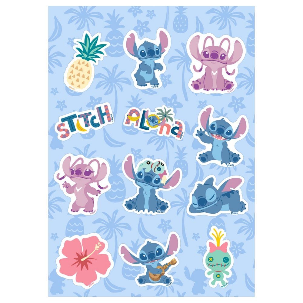Set de 12 pegatinas Stitch Disney con diseños tropicales - 2