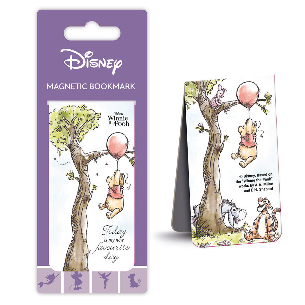 Marcapáginas magnético de Winnie the Pooh con globo rojo y personajes Disney