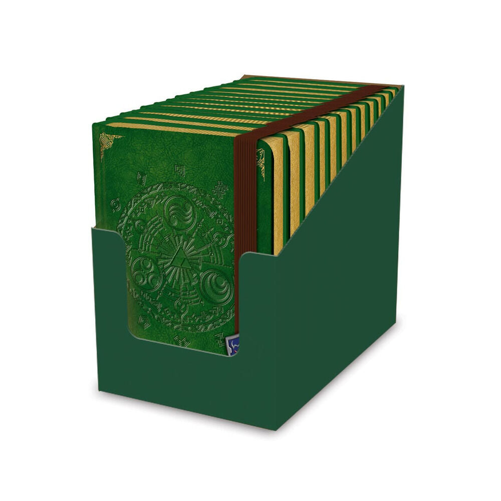 Cuaderno verde The Legend of Zelda con Trifuerza, banda deslizante y cantos dorados - 2
