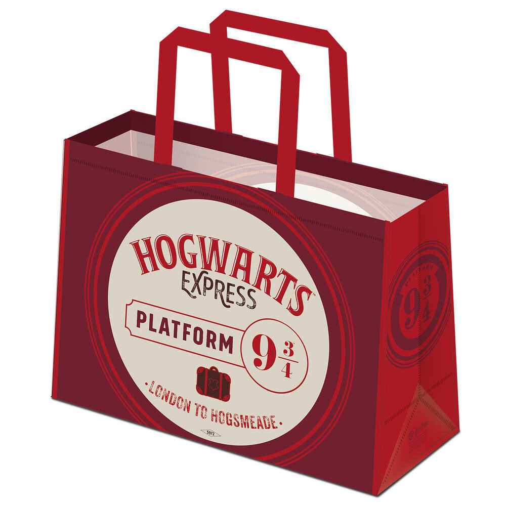 Bolsa shopping roja de Harry Potter con diseño del Hogwarts Express - 2