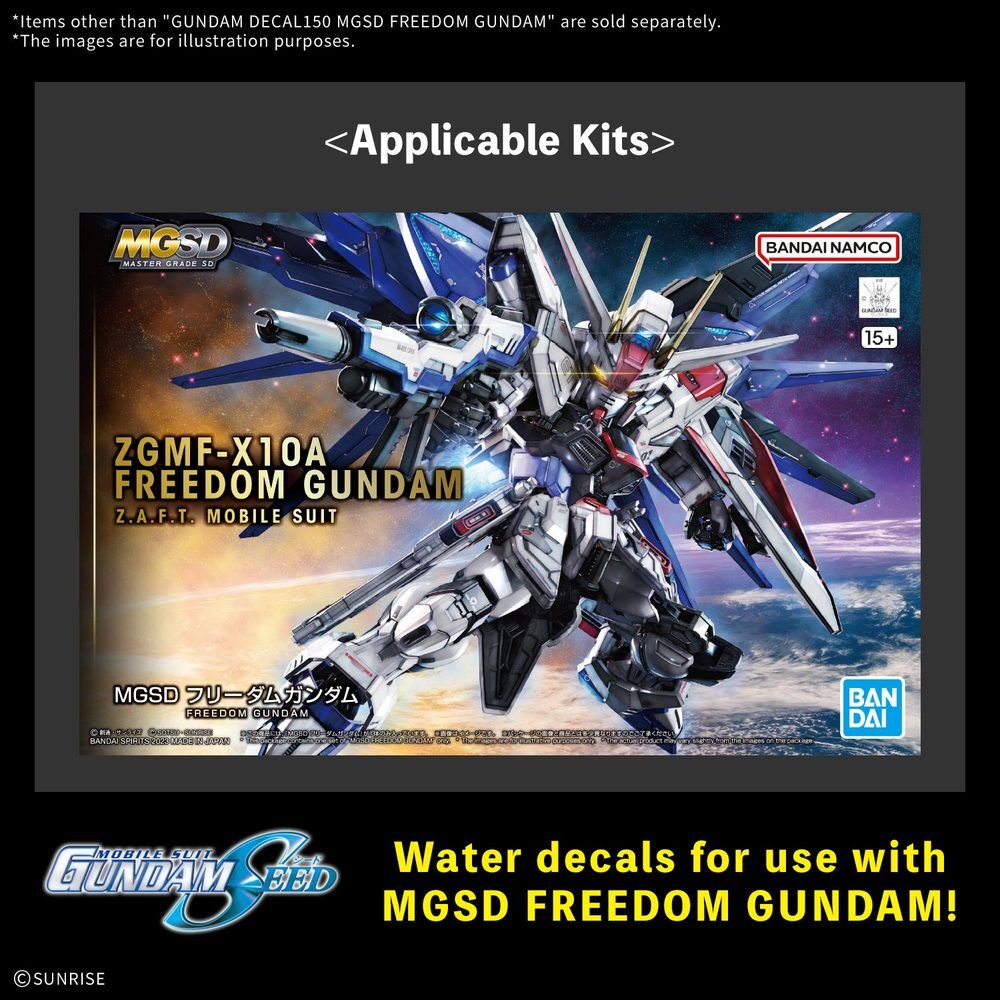 Hoja de pegatinas Gundam Decal 150 para MGSD Freedom Gundam - 2