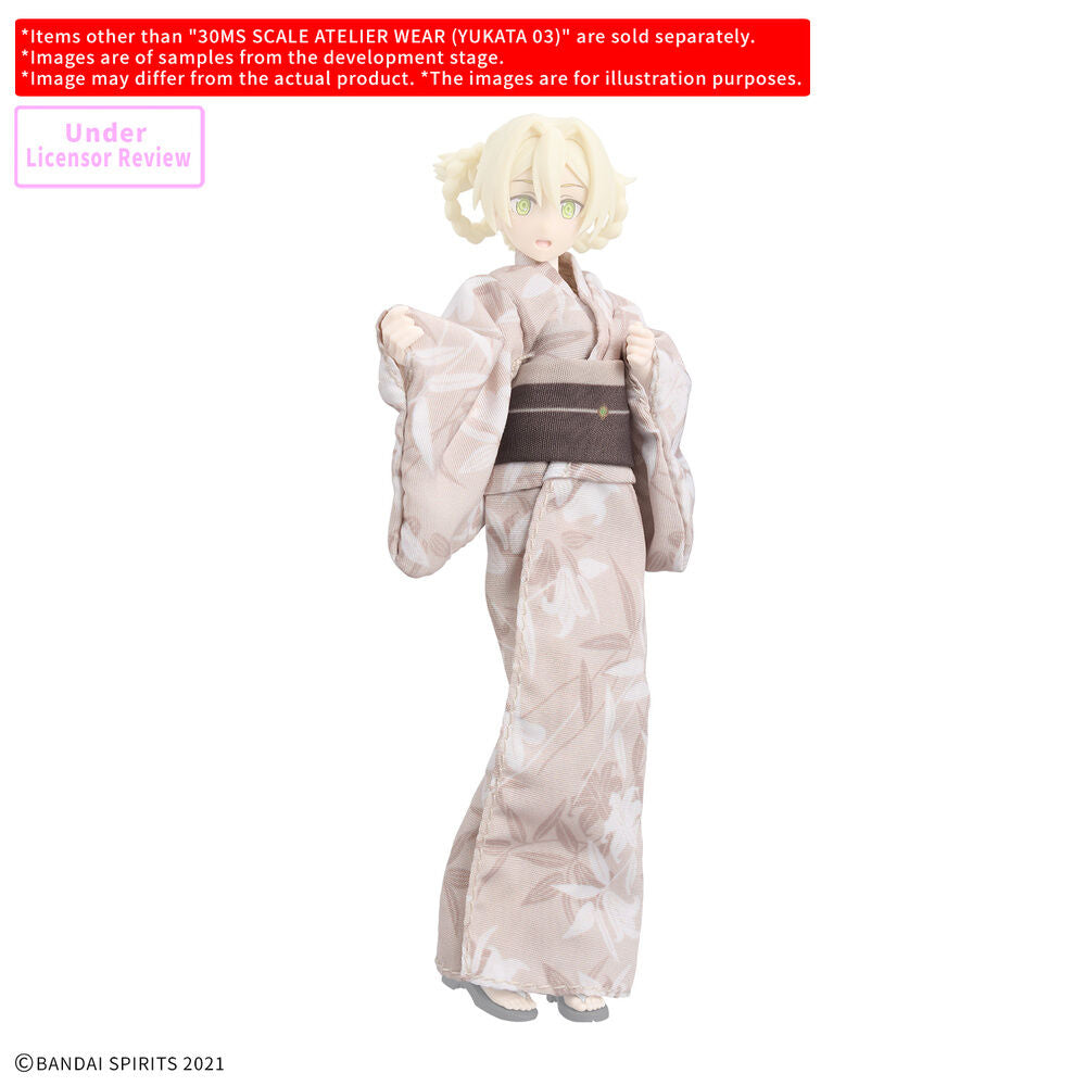 Set de yukata de tela 30MS con obi oscuro - 2