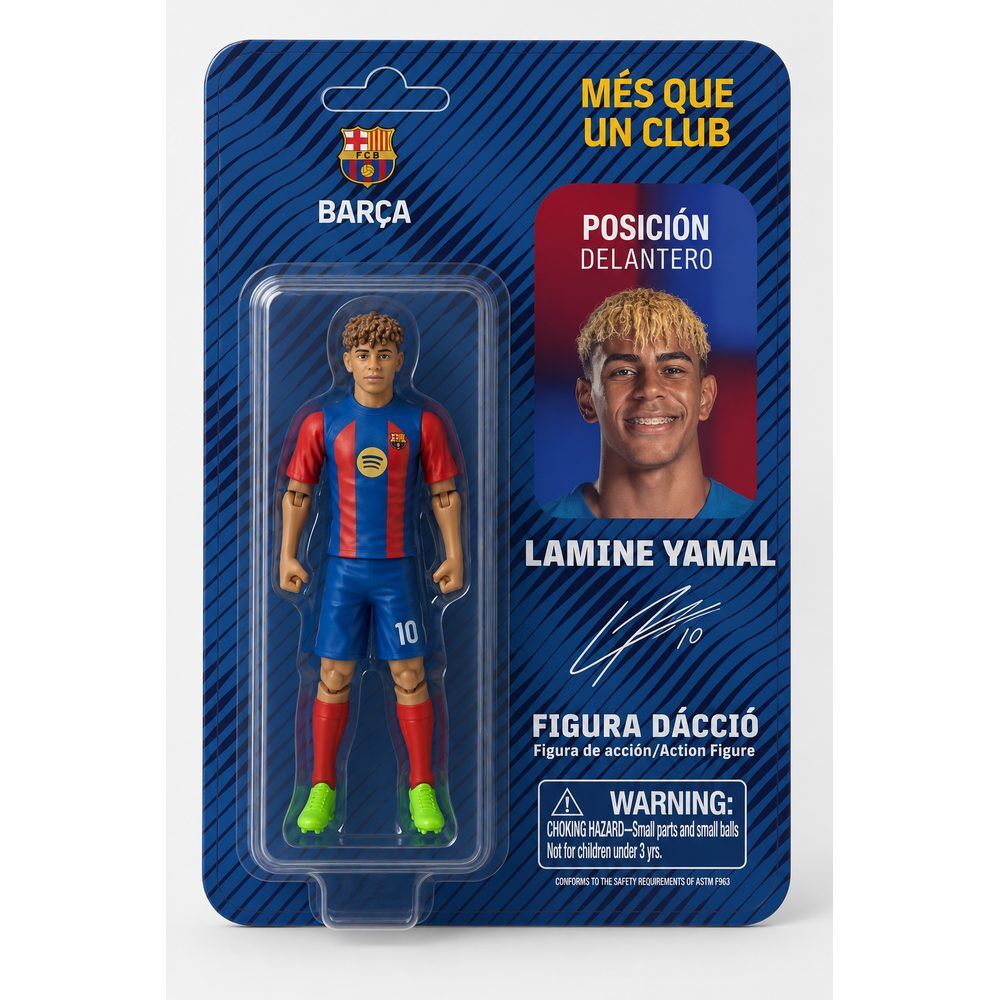 Figura articulada de Lamine Yamal con la equipación del F.C. Barcelona