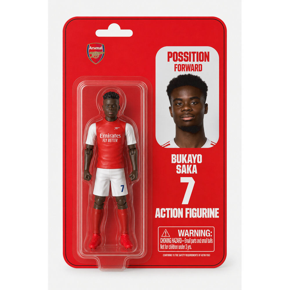 Figura articulada de Bukayo Saka con la equipación del Arsenal