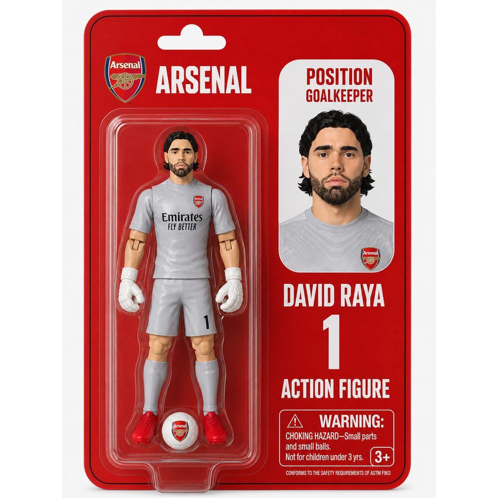 Figura articulada de David Raya con equipación del Arsenal