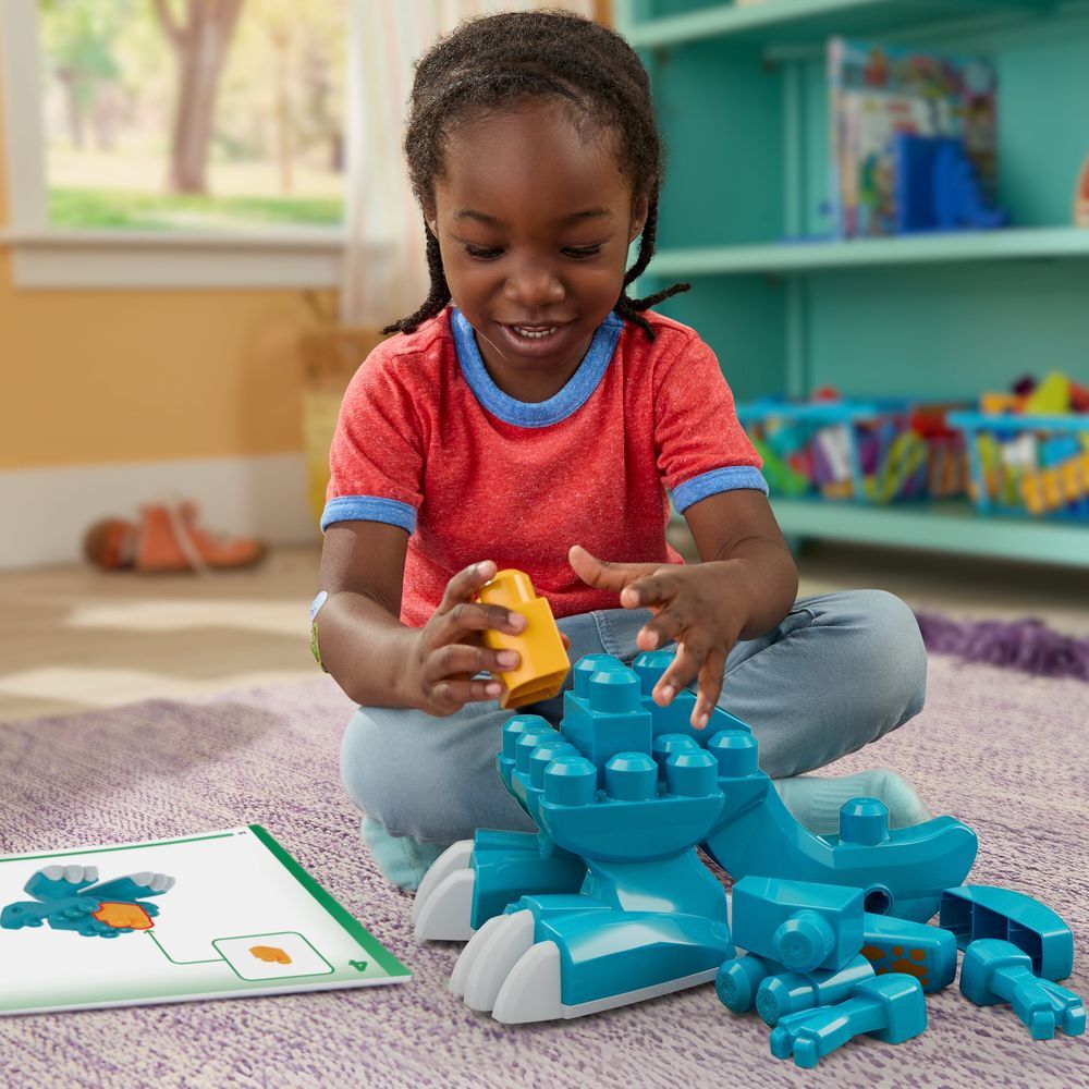 Dinosaurio T-Rex azul de MEGA Bloks con bloques de construcción - 5