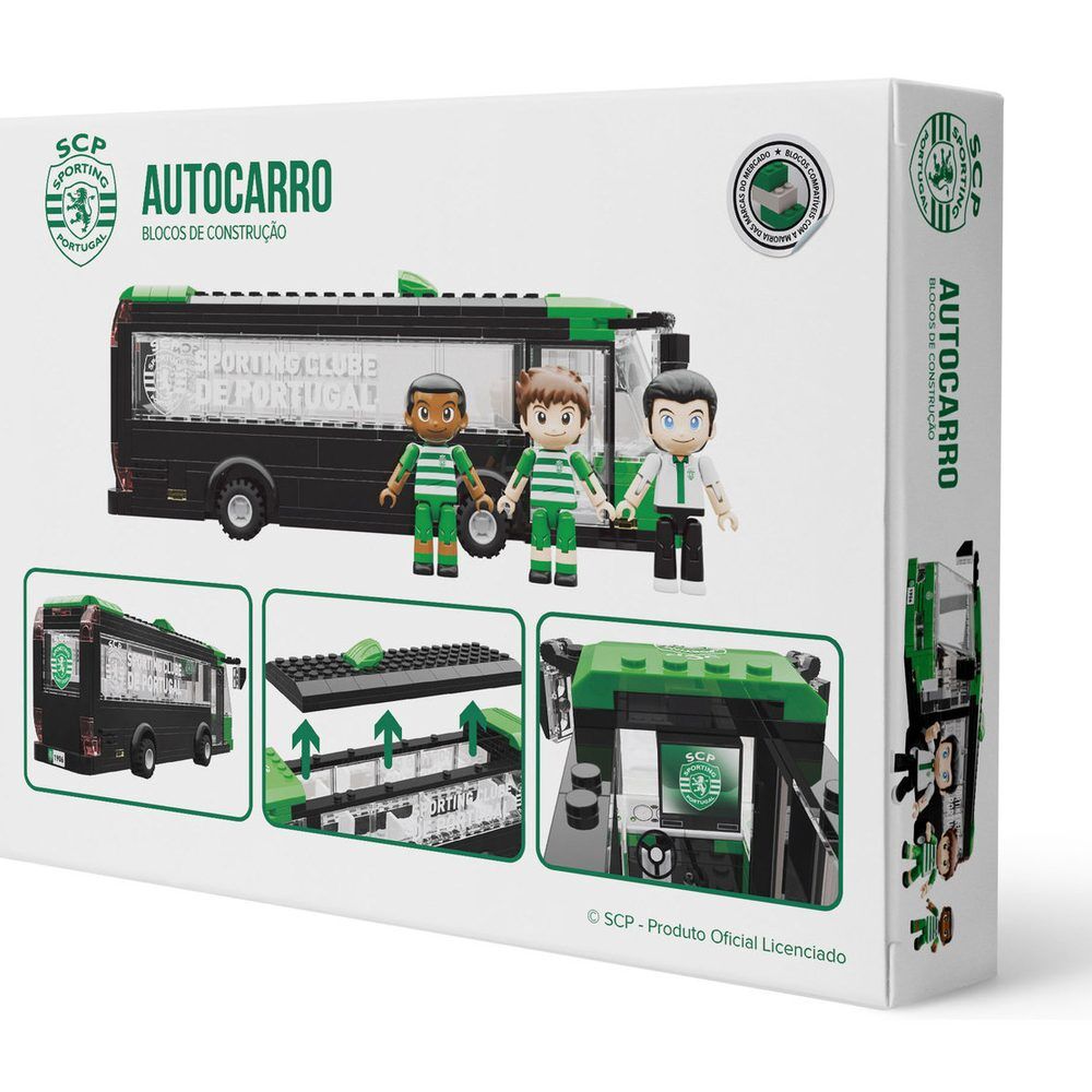 Set NEKO de autobús verde del Sporting CP con tres figuras de jugadores - 8