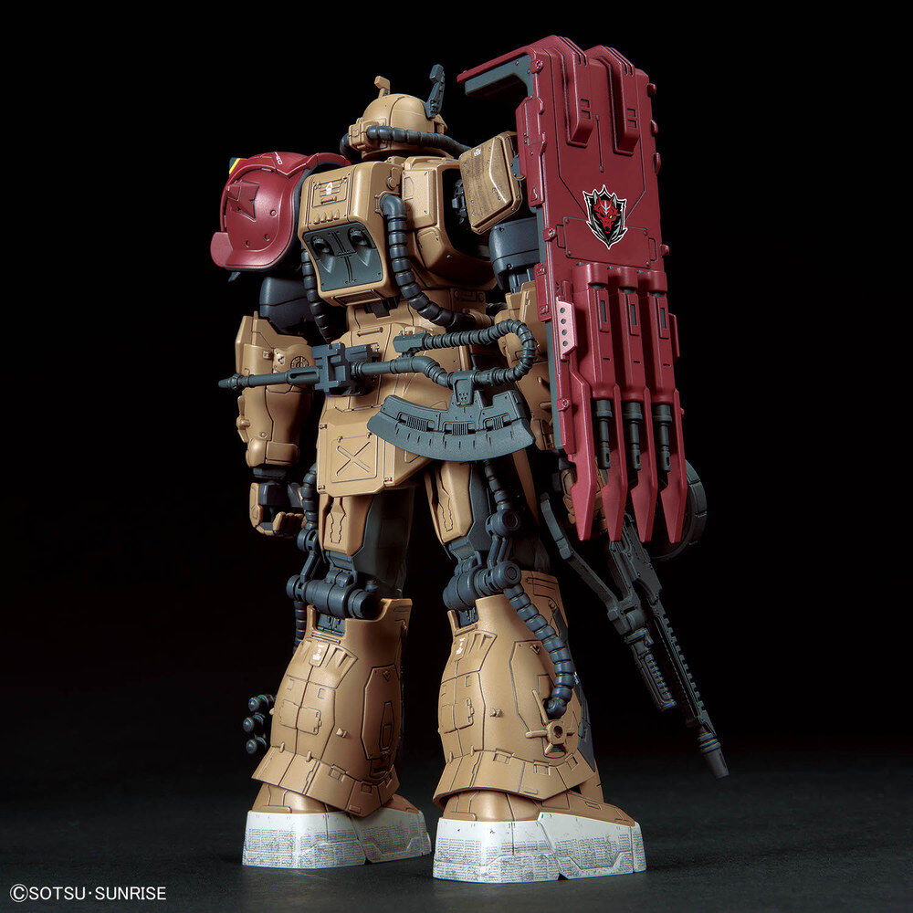 Maqueta HG 1/144 MS-06F Zaku II Type F Solari en tonos arena y rojo - 6
