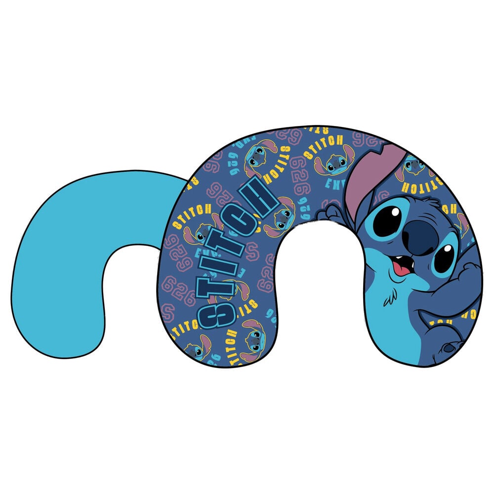 Cojín de viaje azul con estampado de Stitch Disney