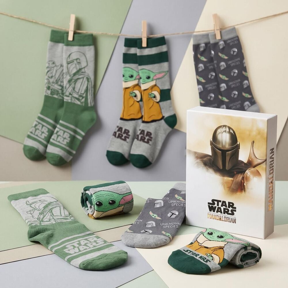 Set de tres pares de calcetines Star Wars The Mandalorian con diseños de Grogu - 5