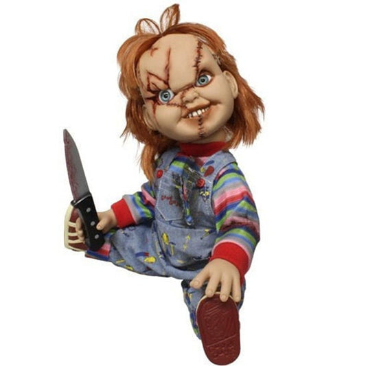 Figura parlante de Chucky de 38 cm con ropa de tela y cuchillo - 4