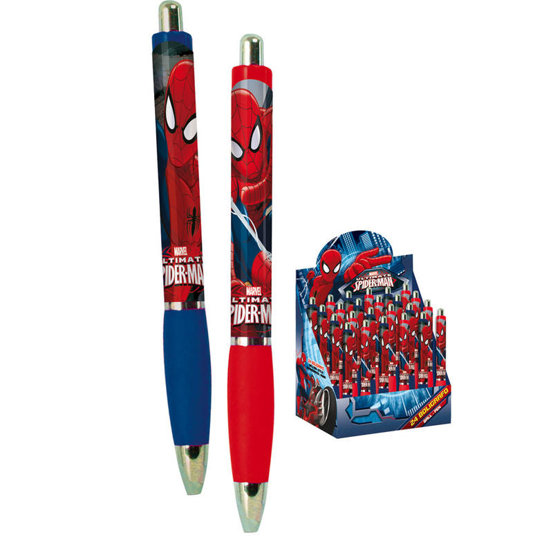 Expositor de bolígrafos Spider-Man Marvel Eyes surtidos en rojo y azul