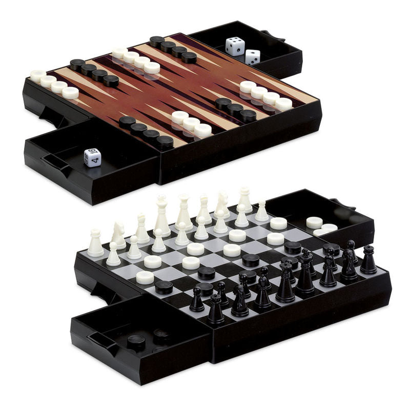 Caja de juego magnético CAYRO con ajedrez, damas y backgammon - 4