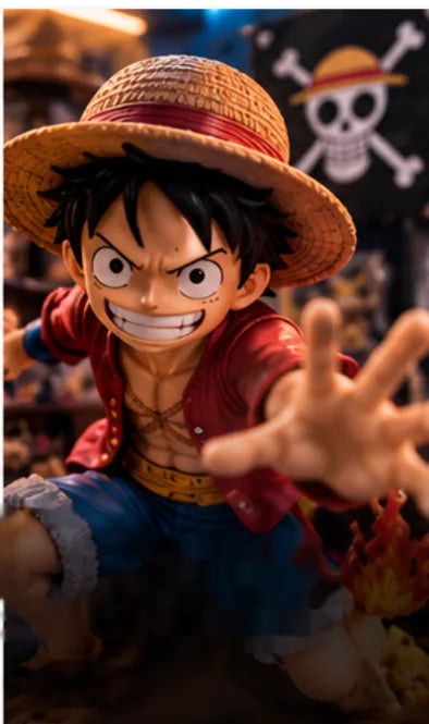 Figura de Monkey D. Luffy de One Piece con su sombrero de paja.