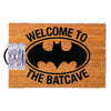 Felpudo Batman DC Comics con emblema negro y mensaje Welcome to the Batcave