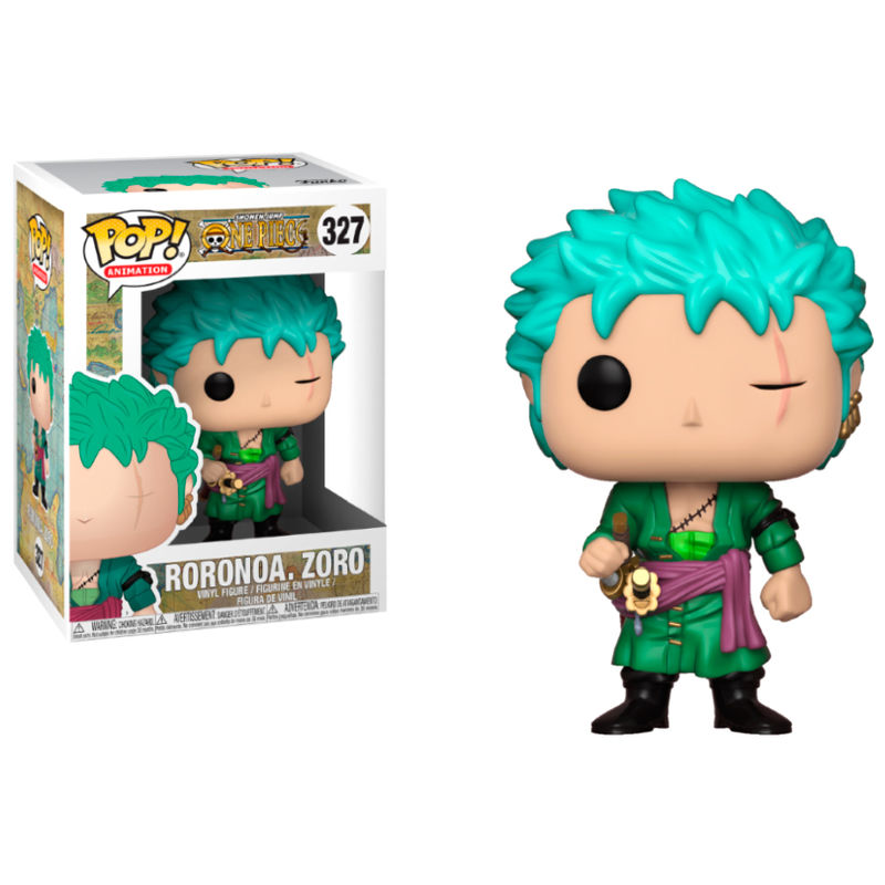 Figura FUNKO POP de Zoro de One Piece con cabello verde y espadas - 2