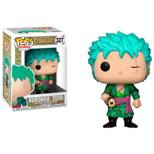 Figura FUNKO POP de Zoro de One Piece con cabello verde y espadas - 2