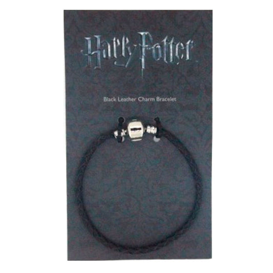 Pulsera Harry Potter de cuero negro trenzado con detalle plateado - 2