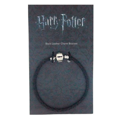 Pulsera Harry Potter de cuero negro trenzado con detalle plateado - 4