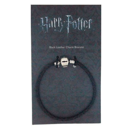 Pulsera Harry Potter de cuero negro trenzado con detalle plateado - 6