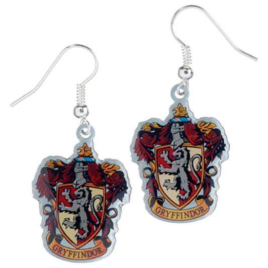Pendientes colgantes con escudo de Gryffindor de Harry Potter