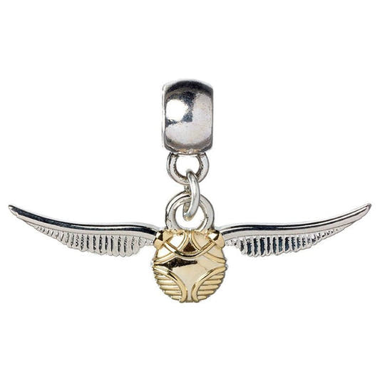 Charm Golden Snitch de Harry Potter con cuerpo dorado y alas plateadas